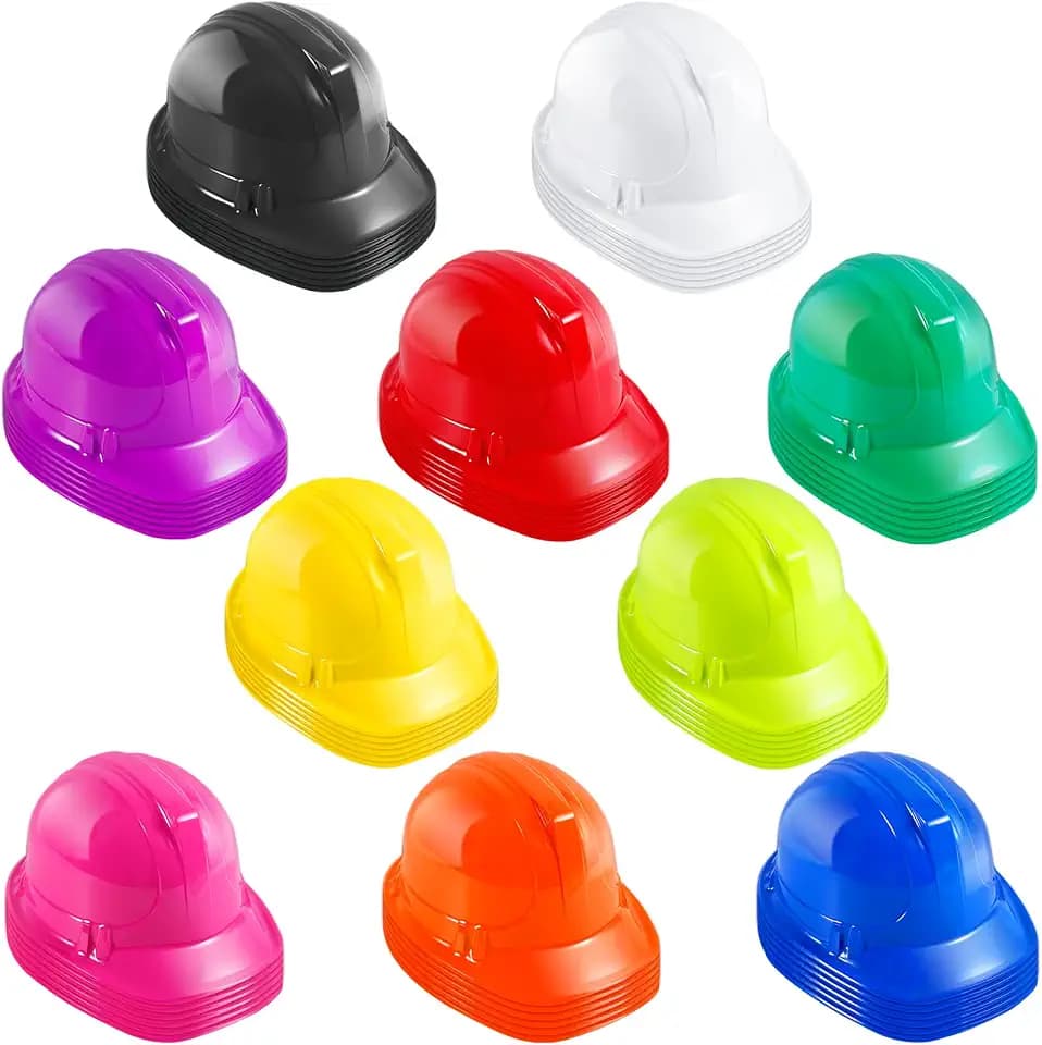 60 Pcs Construction Party Hats Bulk, Construction Hard Hats 10 Color