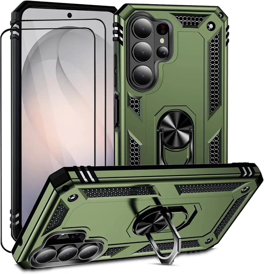 LEVIOSA Kompatibel mit Samsung Galaxy S26 Ultra Hülle, Panzerhülle mit 360° Metall Ring Ständer, Stoßfeste Handyhülle aus TPU & PC, Kameraschutz, Magnetische Halterung, Robuste S26 Ultra Schutzhülle
