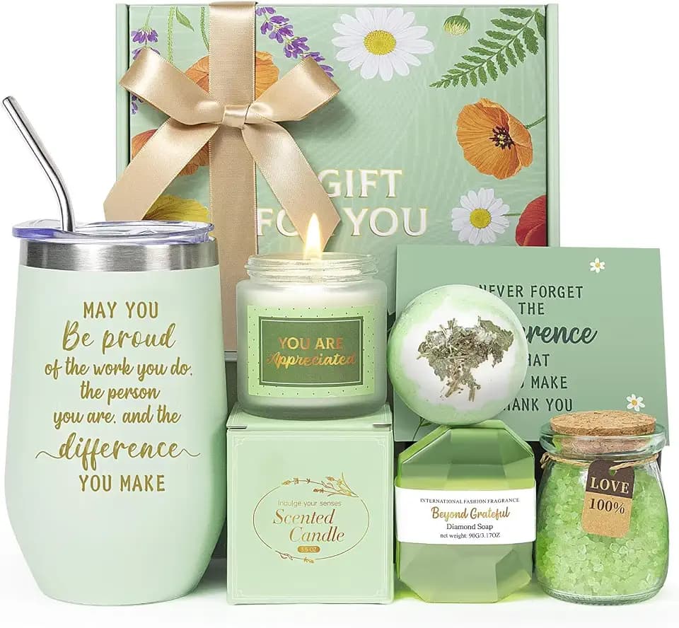 Employee Appreciation Gifts Thank You Gift Basket Set Box,Teacher Principal Staff Volunteer Nurse Coaches Boss Doctor Appreciation Gifts for Coworkers,Womens,Female,Men