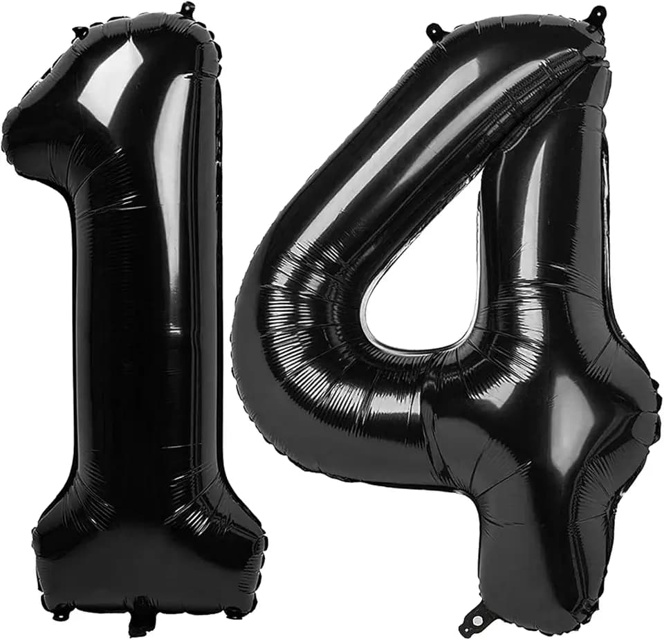 Number 14 Balloons Black 40 Inch for 14 41 Birthday Anniversary Decorations