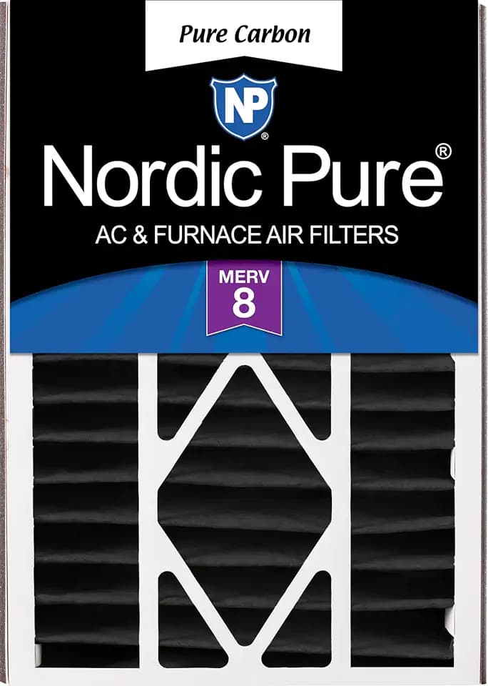 Nordic Pure 16x25x5 Air Bear Replacement Pure Carbon MERV 8 Air Filter 1 Pk