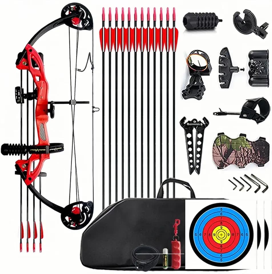Lanneret Compound Bow and Archery Sets - Right Hand Archery Compound Bows 15-29 lbs Draw Weight Adjustable for Youth and Beginners,Hunting Bow Kit for Beginner