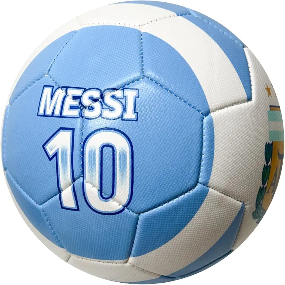 Icon Sports Licensed AFA Messi #10 Soccer Ball - Argentina Light Blue & White Football, Sizes 5, 4 and Mini Size 2 Skill Ball