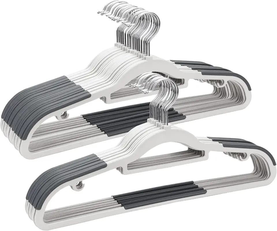 Plastic Hangers 30 Pack, Non Slip Slim Clothes Hangers