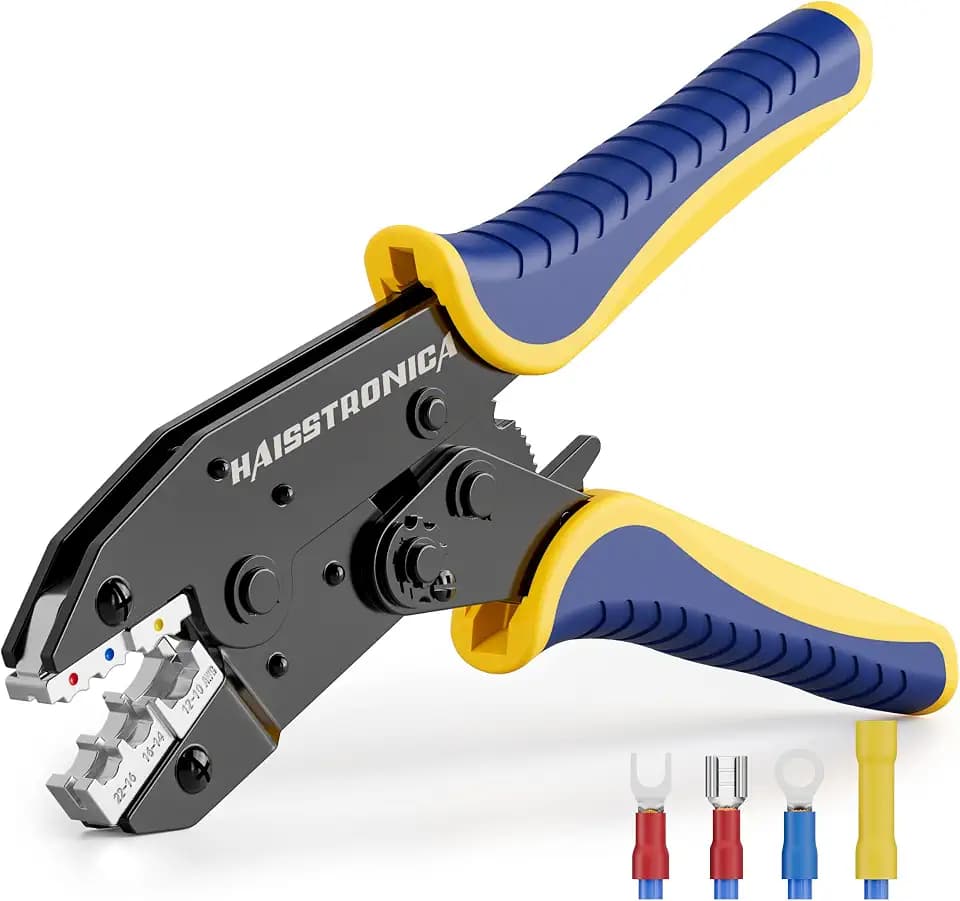 haisstronica Crimping Tool for Insulated Terminals, AWG 22-10, HS-9327
