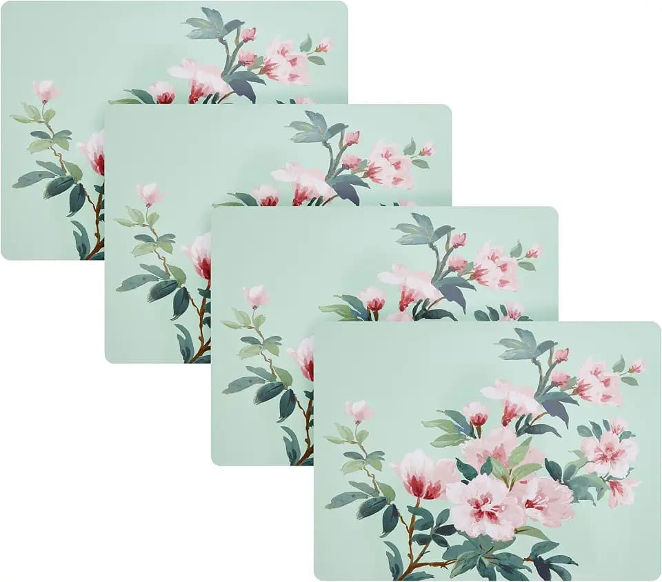 Laura Ashley Cork Placemats, 16 x 12-inch, Set of 4, Blossom Branch