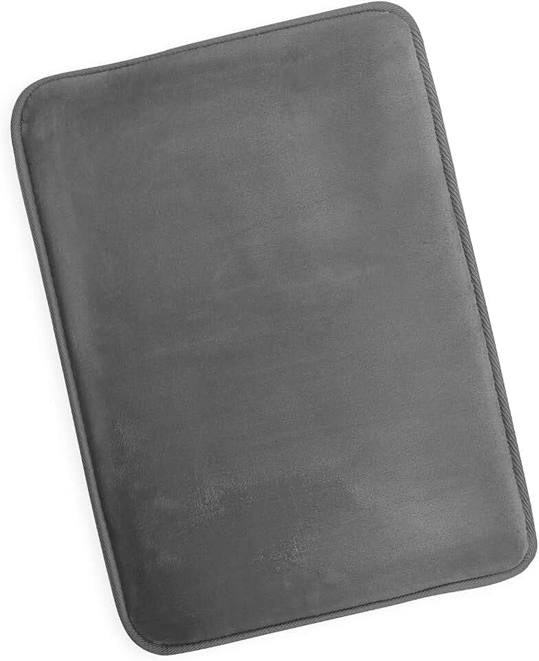Clara Clark Bathroom Rugs, Ultra Soft Plush Bath Mat for Bathroom, Non-Slip, Velvet Memory Foam Bath Rugs, 17 x 24, Solid Grey