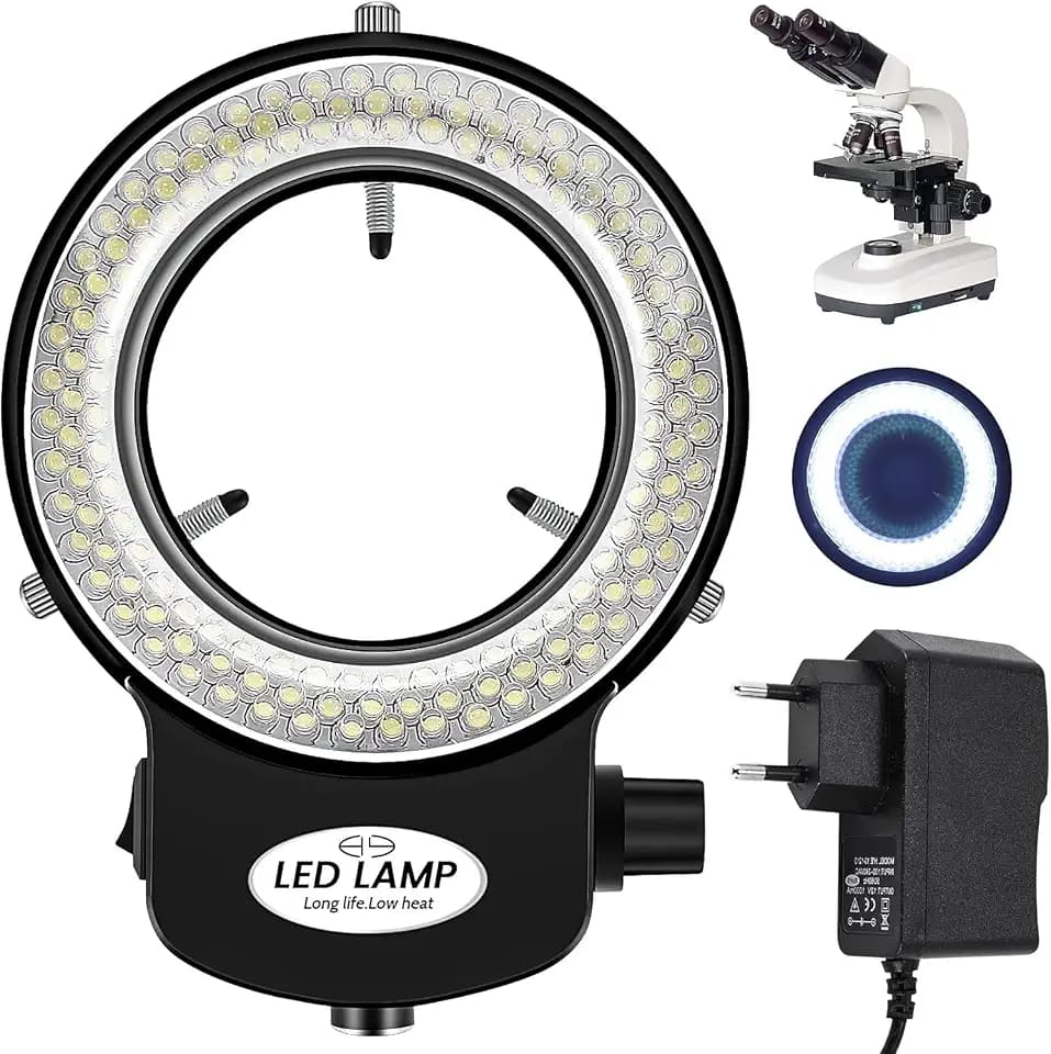 144 LED Mikroskop Ringlicht Ringleuchte 0-100% Einstellbar Lampe für Microscope Ringbeleuchtung