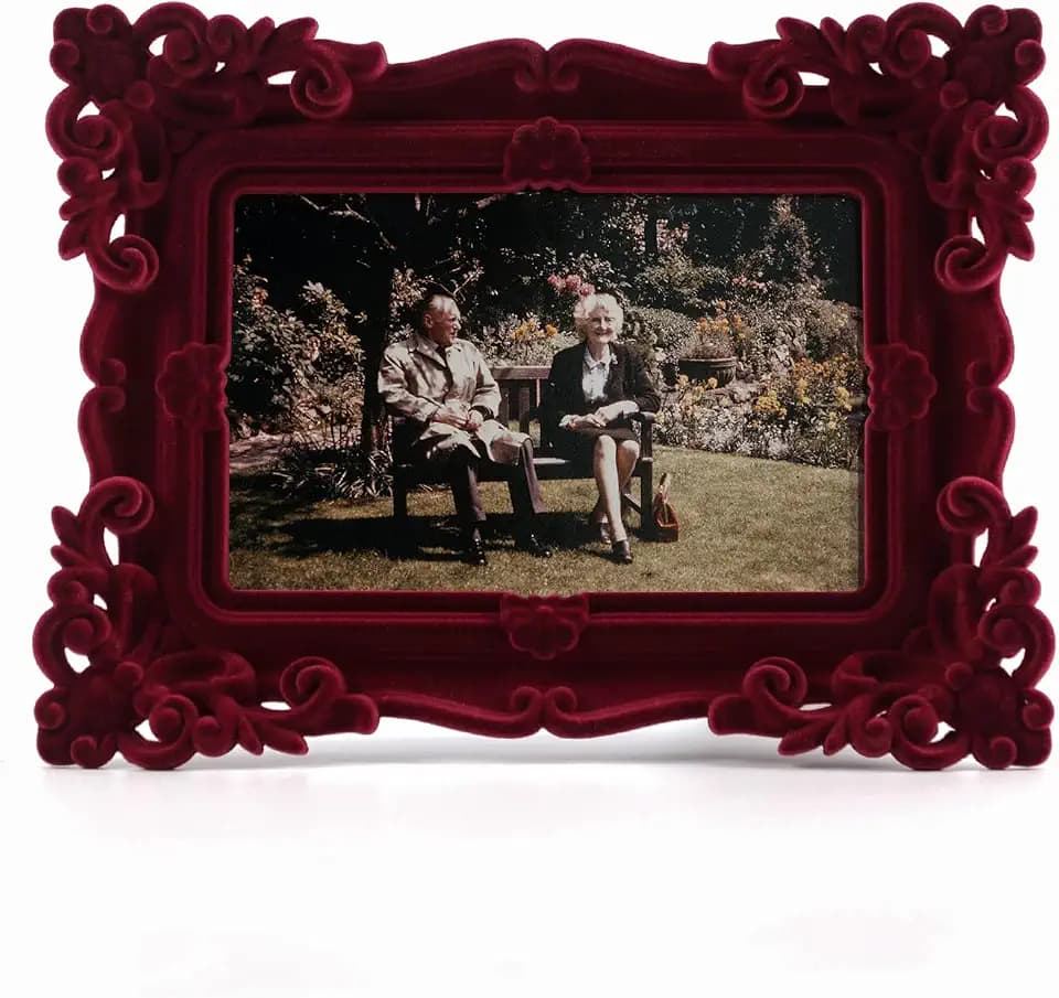 5x7 Retro Picture Frame for Tabletop Gallery Wall Decor,Wine Red