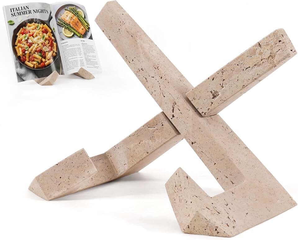 Travertine Cookbook Stand 8 Inch for Kitchen Counter