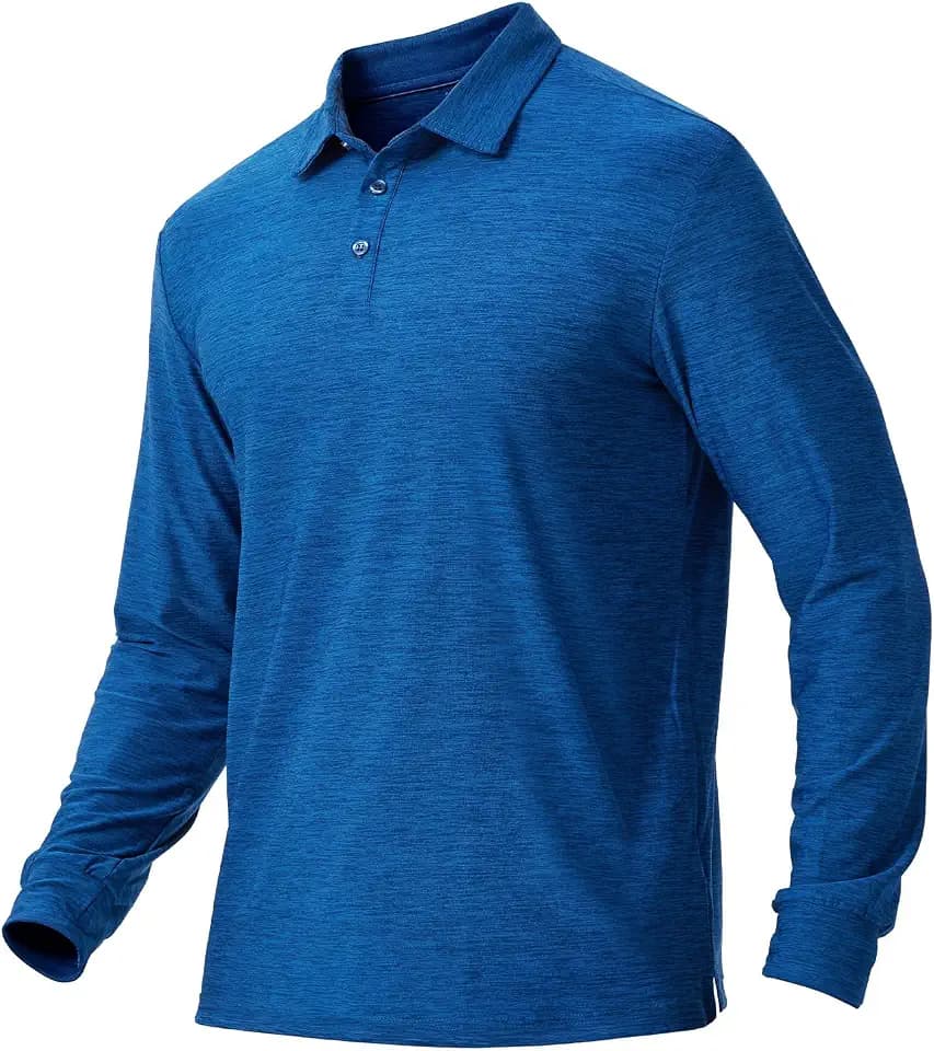 NAVISKIN Men's Long Sleeve Polo Shirts Golf UPF 50+ Sun Protection