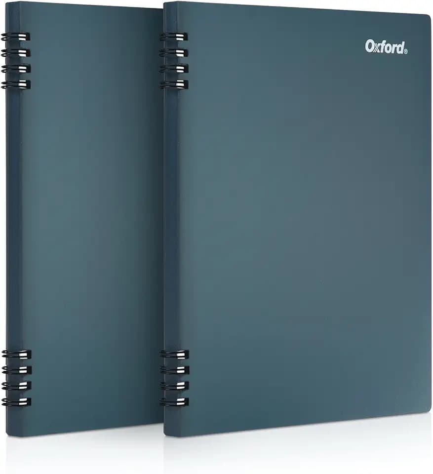 Oxford Stone Paper Notebook, School Notebook, Smooth Note-Taking Pad, Journal for Writing, 5-1/2" x 8-1/2", Blue Cover, 60 Sheets, 2 Pack (161641)