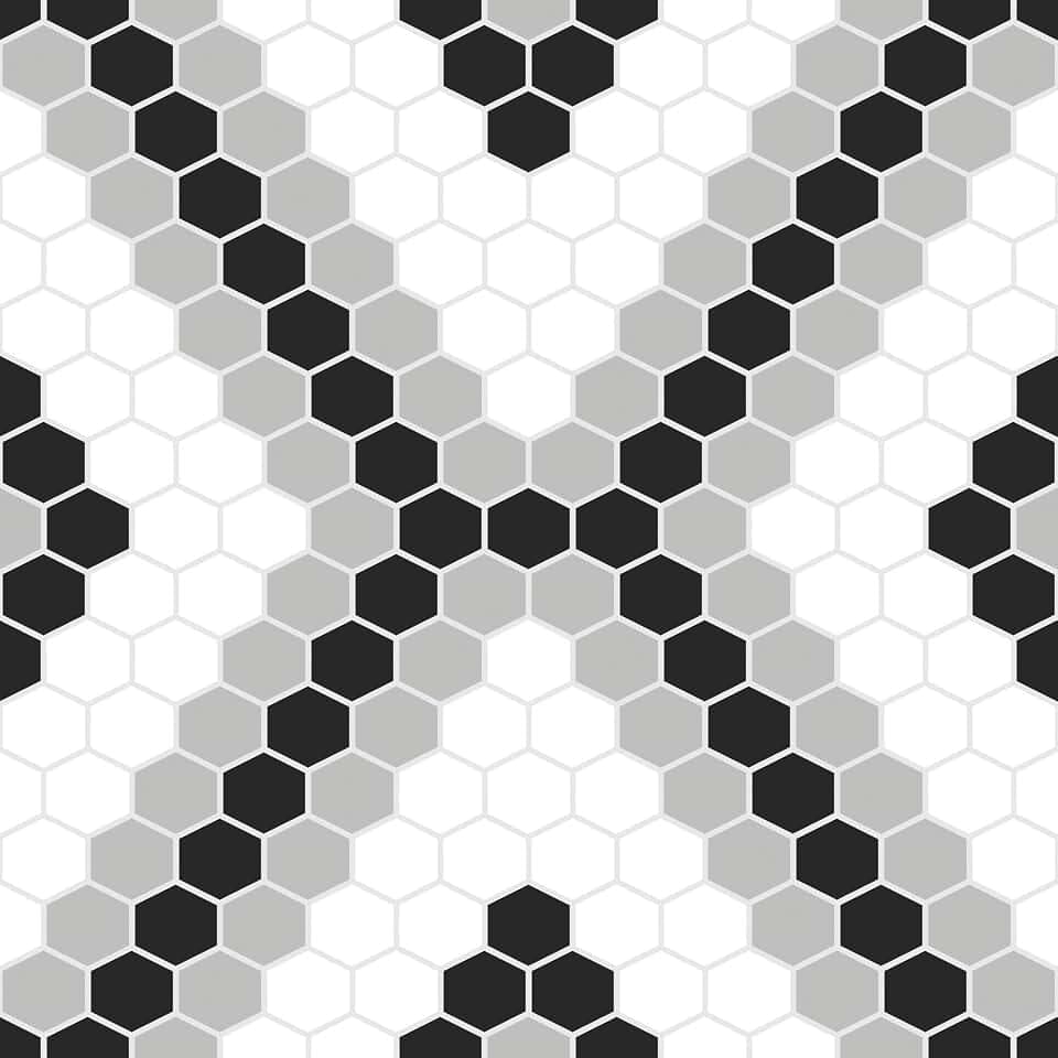 FloorPops Leyton Peel and Stick Floor Tiles, Black, Geometric Vinyl Floor Tiles, Water Resistant, 12 in x 12 in, Pack of 10