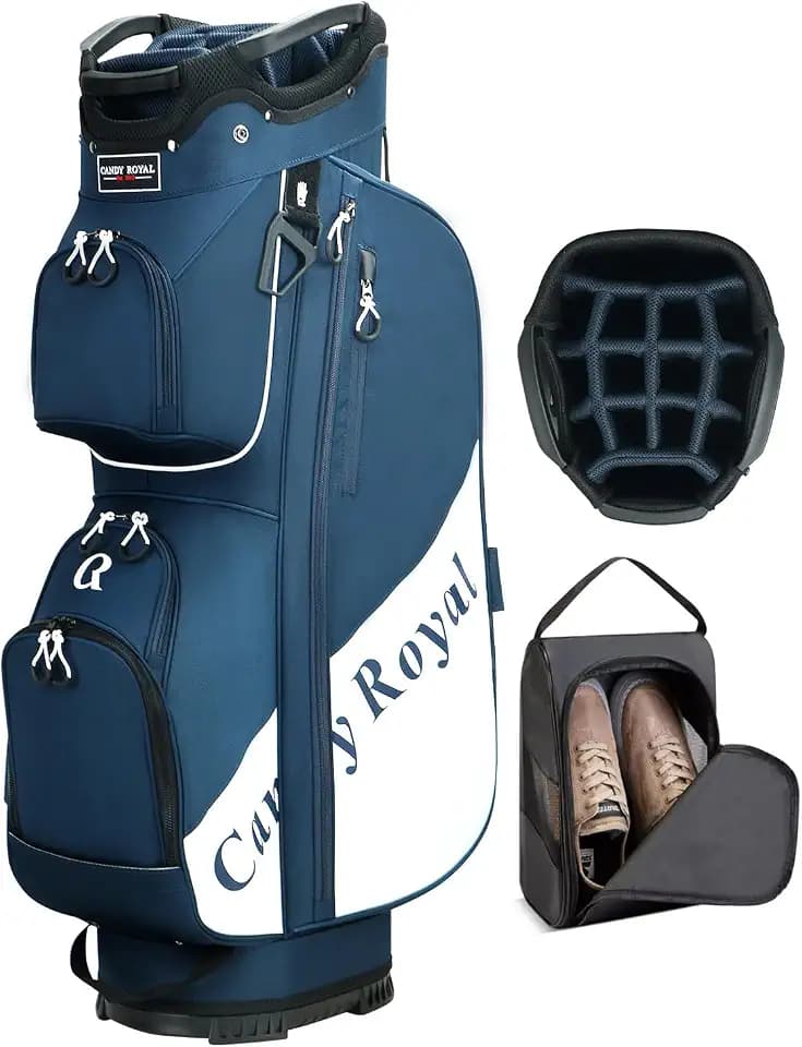 Lightweight 14-Way Golf Cart Bag with Cooler