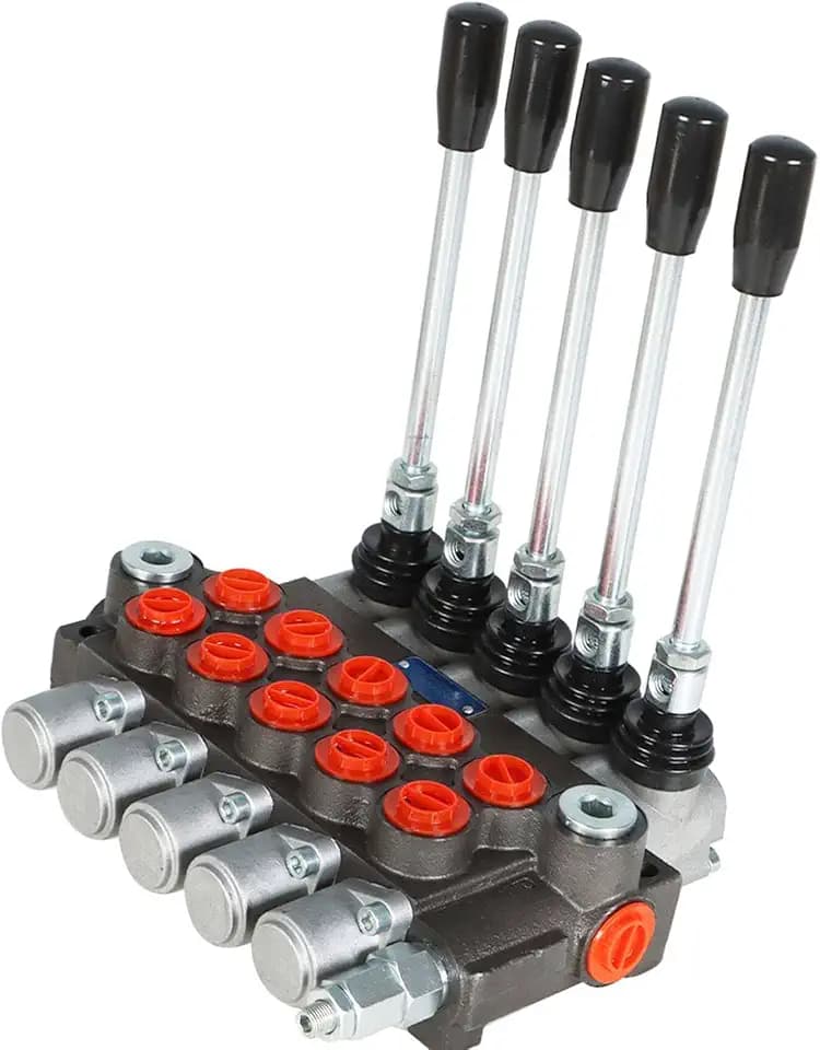 Hydraulic Control Valve, 5 Spool 13 GPM 3600 PSI SAE Ports, Double Acting Hydraulic Valve for Tractors Loaders Log Splitters