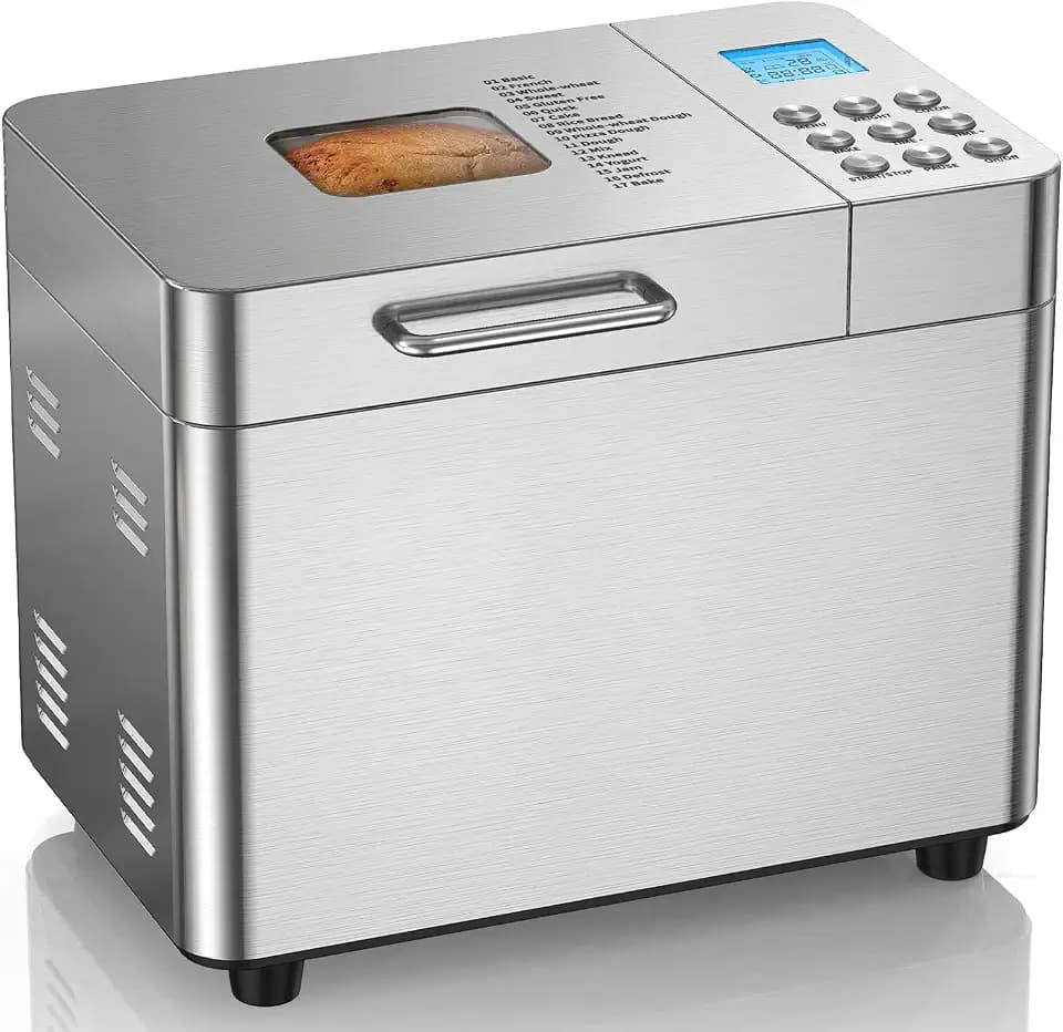 2LB Bread Maker, 17 in 1 Automatic Stainless Steel Bread Machine