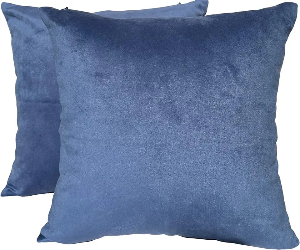 TangDepot 2-Pack Super Soft Velvet Pillow Covers, 18x18 Royal