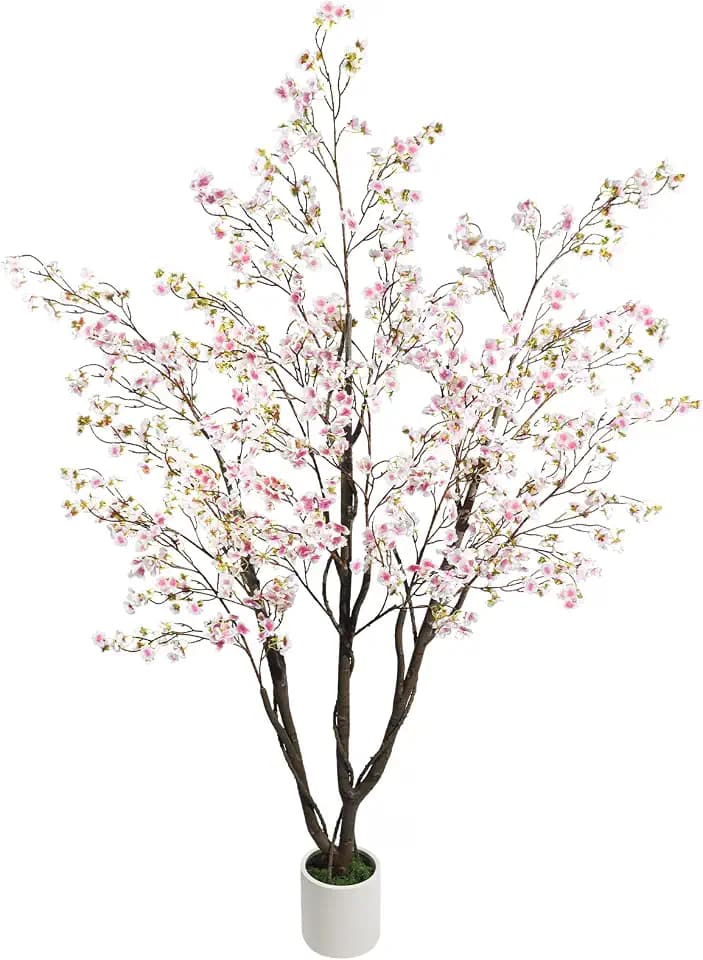 Caxchiling Artificial Cherry Blossom Tree 6FT, Pink Faux Floor Tree