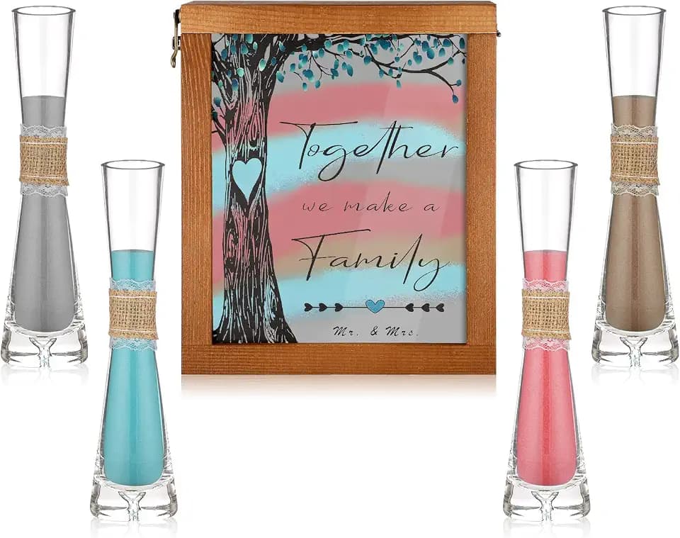 Threelf Unity Sand for Wedding Ceremony Set,Sand Ceremony Kit for Wedding Unity Ideas,Weddings Ceremonies Sets for Bridal Party,Unities Candle Alternative,Beach Outdoor Weddings Decor