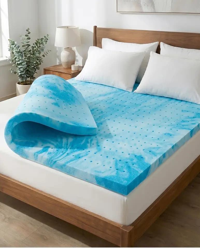 3 Inch Queen Memory Foam Mattress Topper - Cooling Gel Mattress Pad