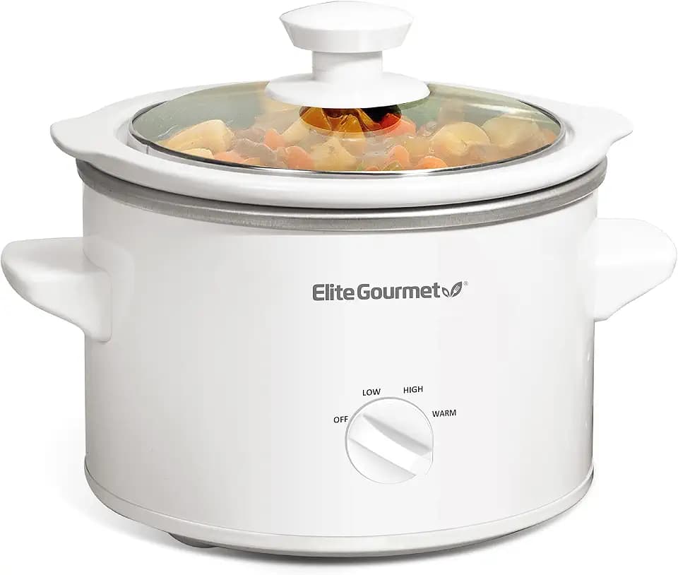 Elite Gourmet MST-250XW Electric Ceramic Slow Cooker, Adjustable Temp