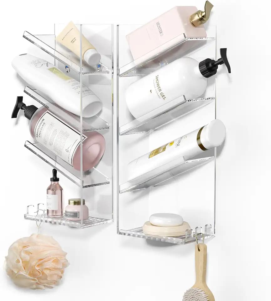 AITEE Acrylic Bathroom Organizer Caddy Shampoo Holder Combination Shelf