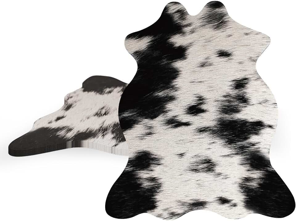 50 Pcs Western Cow Print Place Mats Disposable Cowhide Print Paper Placemats Western Cow Prints Placemats for Holiday Banquet Kitchen Table Room Decor (Black White)