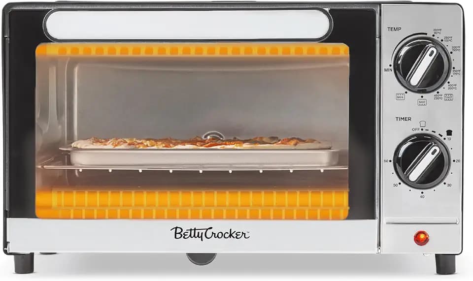 Betty Crocker 9L 2-Slice Toaster Oven, 1000 Watts, BC-5665B, Black/Silver
