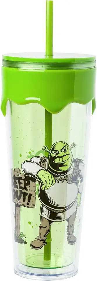 Silver Buffalo DreamWorks Shrek, Plastic Drip Tumbler, 26oz