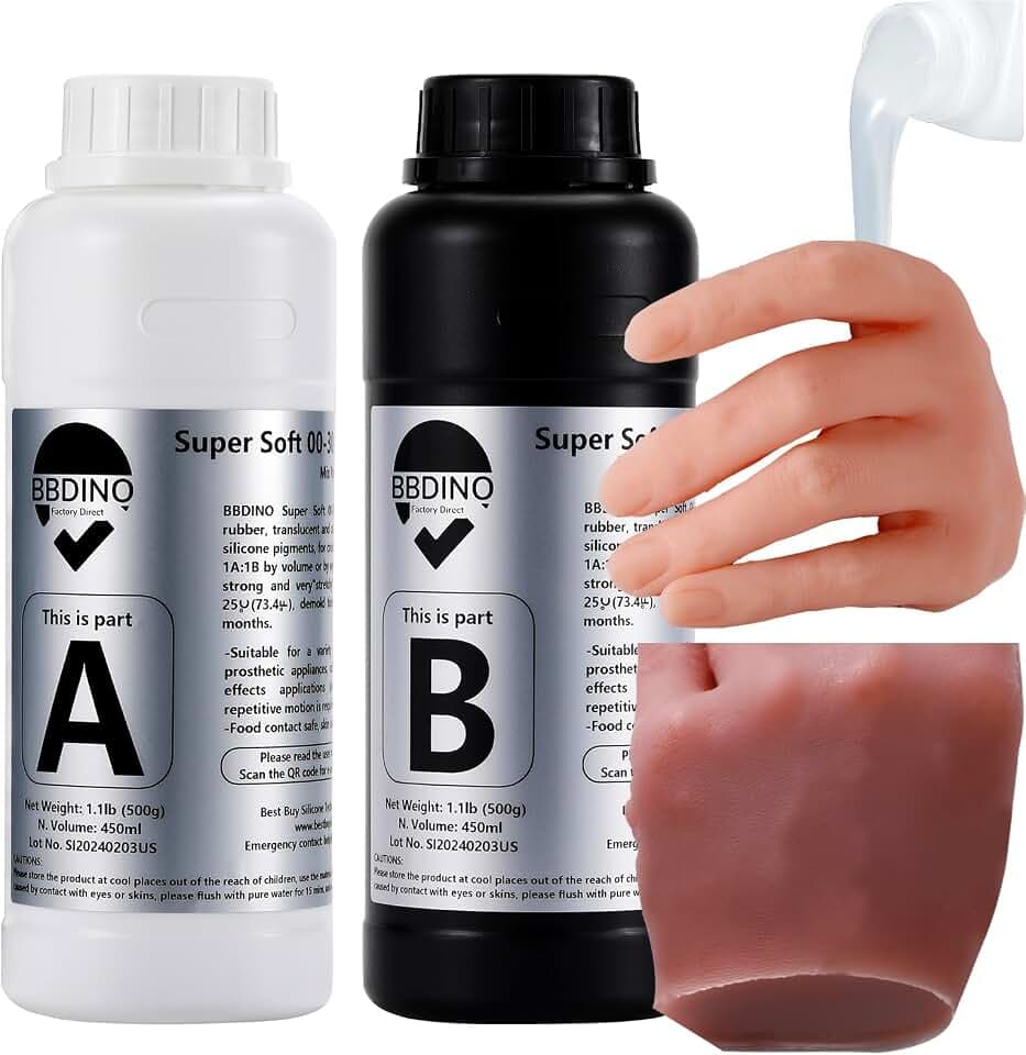 BBDINO 00-30 Super-Soft Silicone Rubber Skin Like Translucent 2.2 Lbs