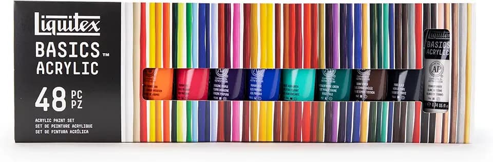 Liquitex BASICS Acrylic Paint Set, 48 x 22ml (0.74-oz) Tube Set