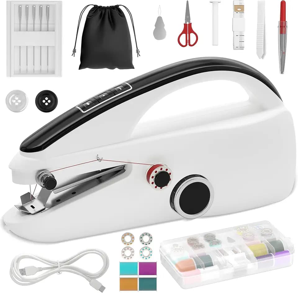 Handheld Sewing Machine Heavy Duty & Portable, 2-Speed Mini Sewing Machine with Sewing Kit & Storage Bag for Beginners, Adults, DIY, Home, Travel, Quick Clothing Repairs