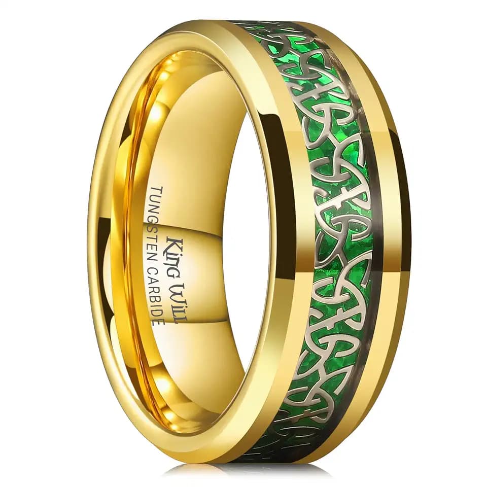King Will Men's Tungsten Wedding Bands Celtic Knot Rings
