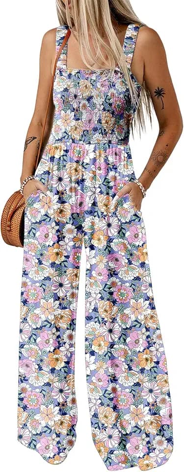 Dokotoo Women's Loose Overalls Jumpsuits One Piece Sleeveless Rompers