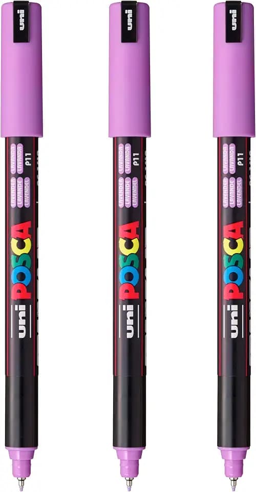 posca PC-1MR Water-Based Paint Markers, Extra Fine Tip (0.7mm), Lavender, 3 Count