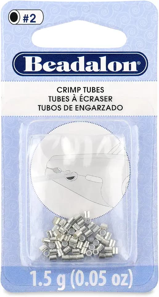 Beadalon Jewelry Making Crimp Tubes - Size #2, 46 pc - Silver Plated