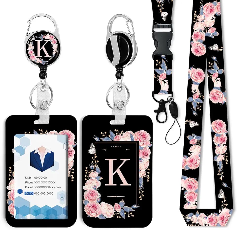 Badge Holder with Retractable Reel and Breakaway Lanyard K