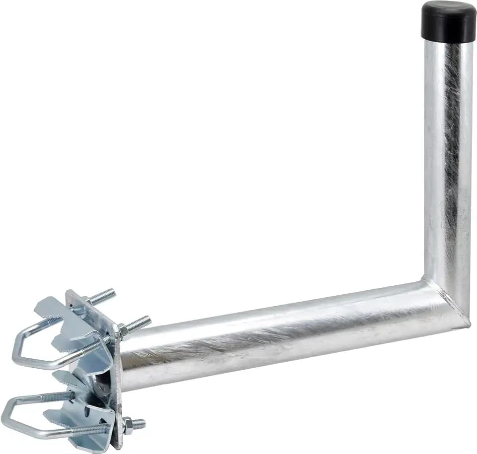 Satix SRH00101 Mastausleger Stahl An-Rohr-Halter für Satelliten-Schüssel, 40 cm feuerverzinkt