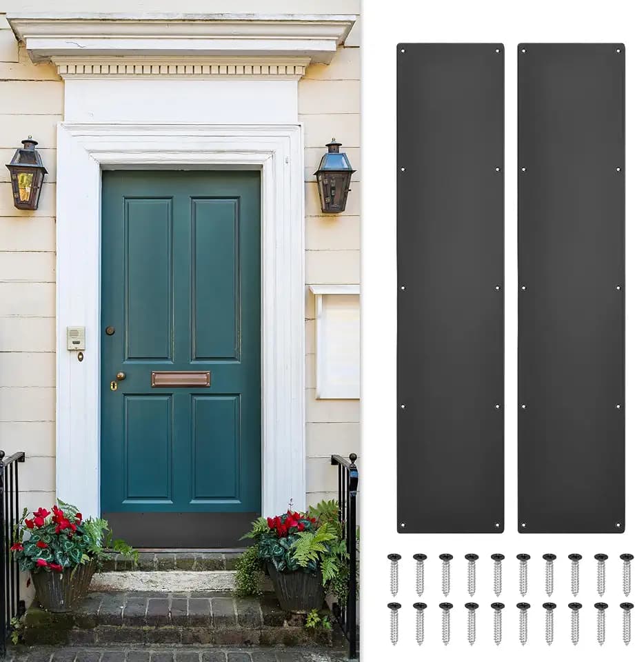 uxcell 2pcs Door Kick Plate, 8 x 30 Inches Kick Plate Door Plate, Black
