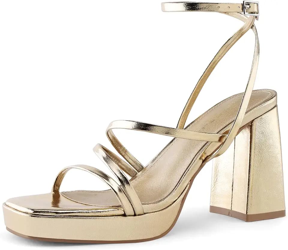 Shoe'N Tale Strappy Heels Women's Chunky Platform Sandals