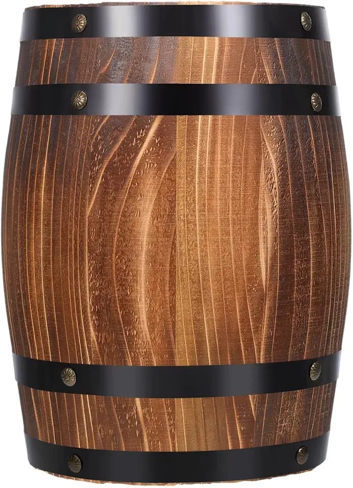 Kichvoe Mini Whiskey Barrel Decor, Rustic Wooden Keg, Vintage Tabletop