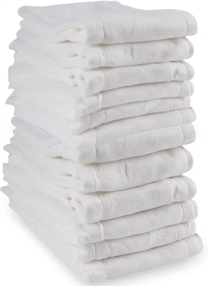 Fasoar Prefold Cloth Diapers, 3-Ply Cotton Washable for Baby 12 Count
