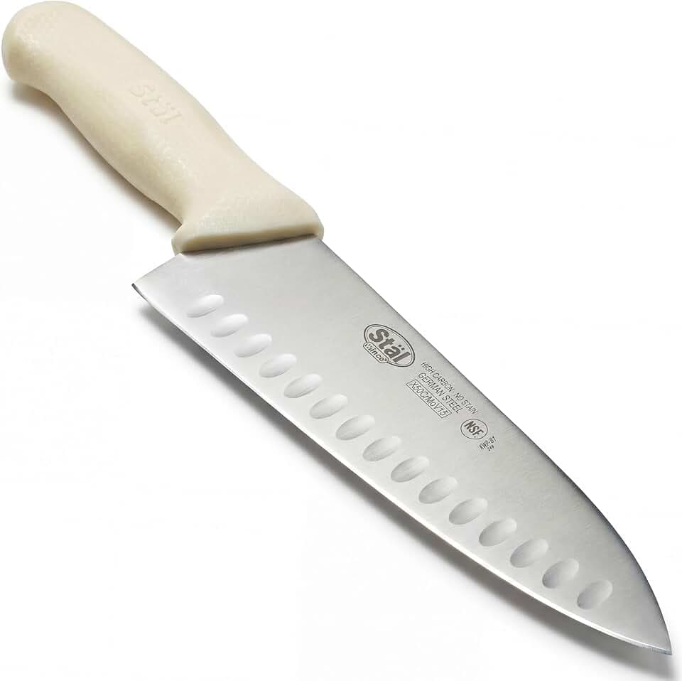 Winco 8" White Hollow Ground Chef's Knife