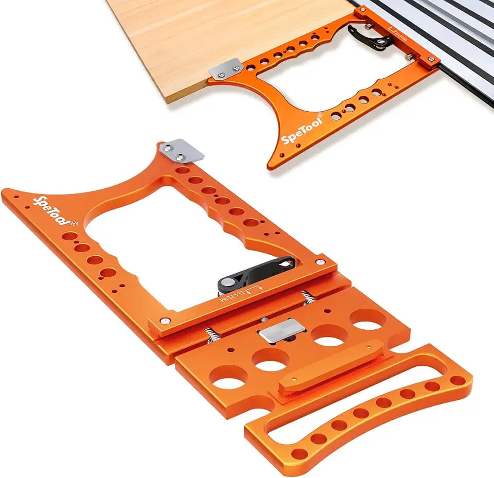SpeTool Track Saw Square 90° Right-Angle Aluminum Circular Saw Guide Rail Square Compatible with DeWalt Guide Rail