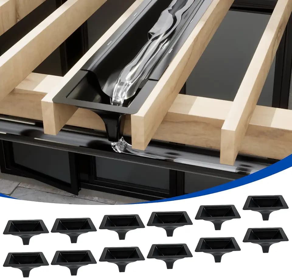 Muzata 12 pcs Black Under Deck Drainage System PE Downspout M078