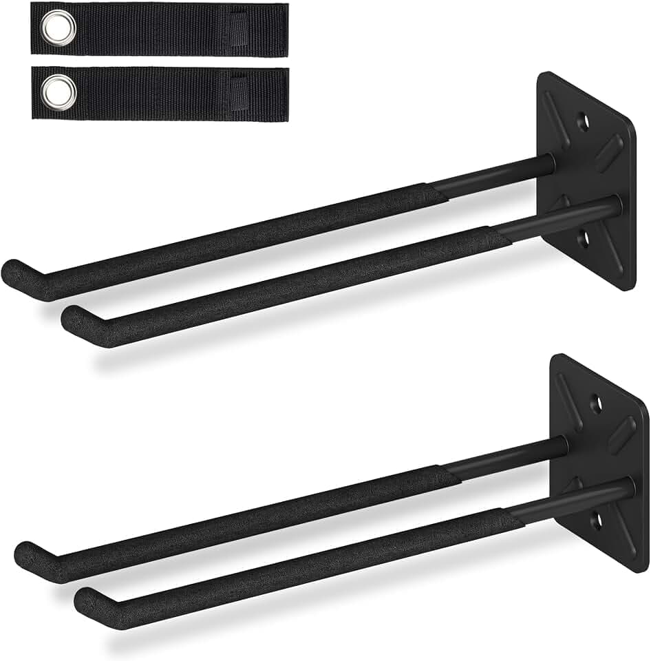 Nacial Garage Wall Hangers, Heavy Duty Ladder Hooks, 12.4 Inch 2 Pack