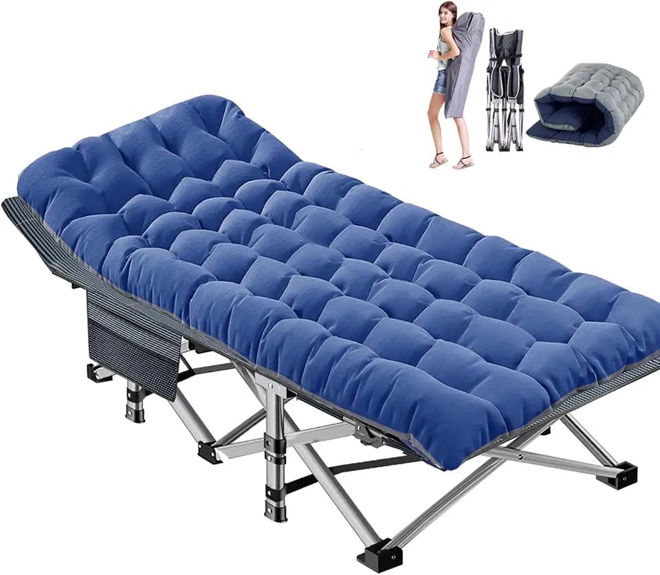DoCred Oversized XXL Folding Camping Cot with Pad