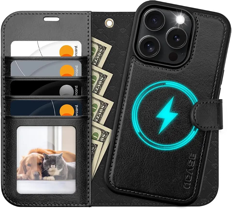 OCASE Kompatibel für iPhone 16 Pro Max Hülle (2in1) Stoßfestes Schwarz