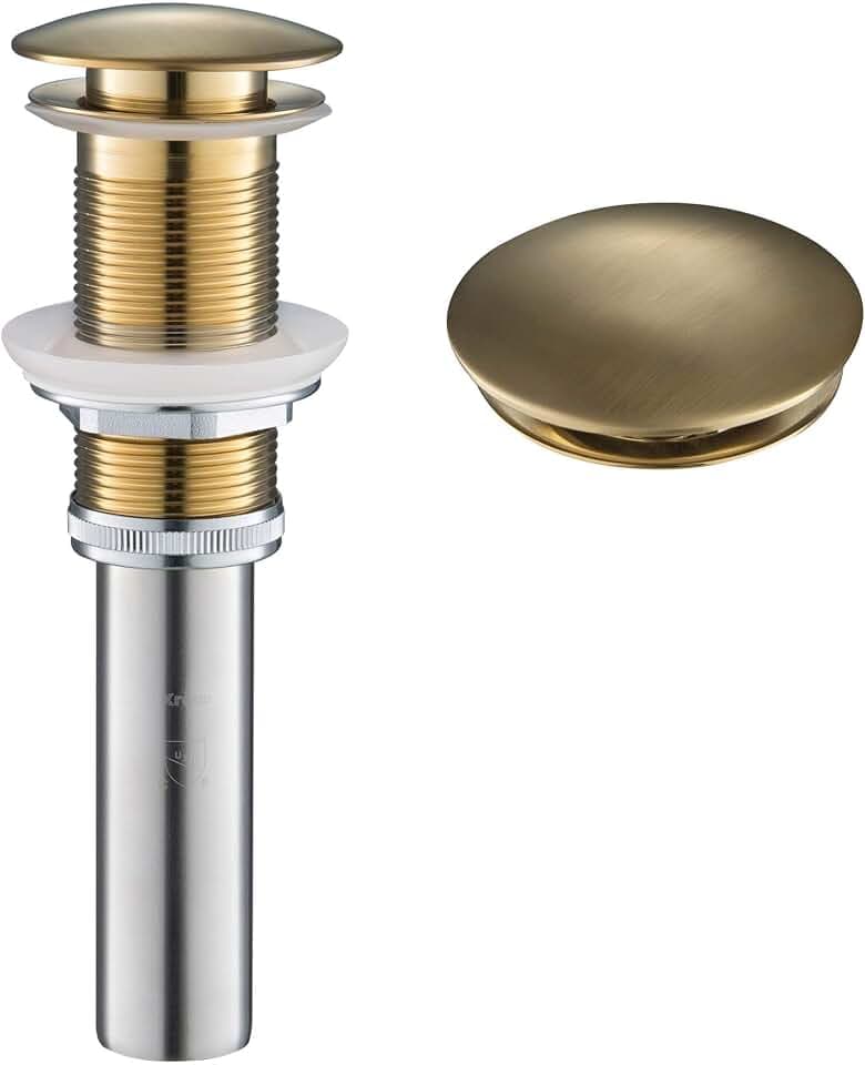 KRAUS Pop-Up Drain, Fits Sinks with 1.75 in. Drain Opening, Brushed Gold,PU-10BG