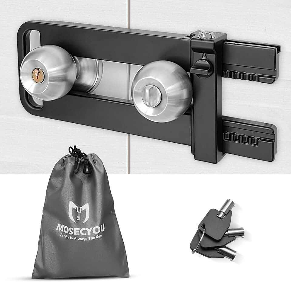 Double Door Locking Device, French Door Lock Security Barricade
